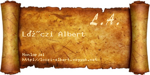Lóczi Albert névjegykártya