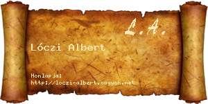 Lóczi Albert névjegykártya