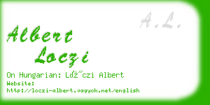 albert loczi business card